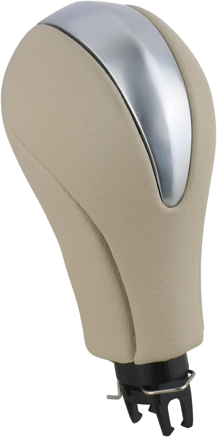 APPERFiT Gear Shift Knob for Automatic Transmission Gear Shifter 34910-1LA6C Compatible with Infiniti EX35 FX35 FX50 G25 G35 G37 Q60 QX50 QX56 QX70 Beige & Silver - Image 1